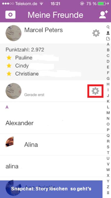 Snapchat Story löschen